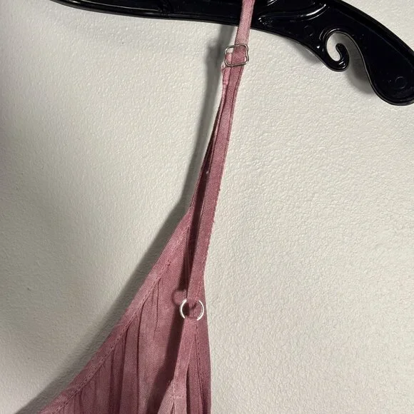 Raviya Tie-Dye Mauve Tiered Mini Dress With Adjustable Straps - Picture 3 of 10